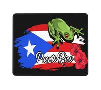 Tapis De Souris Drapeau Grenouille De Porto Rico Durable Tapis De Souris Gaming Résistant À Usure Accessoire Bureau pour Bureau Gaming Travail 25X30Cm