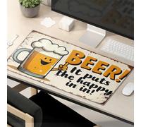 Tapis de souris drôle Bière! It Puts The Happy In ! Tapis de souris pour jeux vidéo