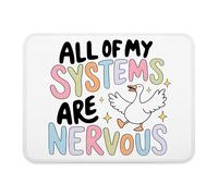 Tapis de souris drôle Silly Goose Meme, All of My Systems are Nervous Santé mentale Soulagement de l'anxiété Tapis de souris pour le travail, souris sans fil, ordinateurs portables, accessoires de
