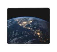 Tapis de souris « Earth from the Outer Space » avec bords cousus, confortable avec base en caoutchouc antidérapant, lavable, pour ordinateur portable, bureau, 25,4 x 30,5 cm