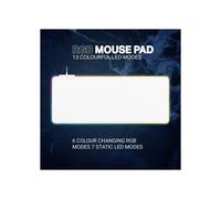 Tapis de souris éclairé - DELTACO GAM-079-W - Extra-large 360x900 mm - 6 effets lumineux - USB