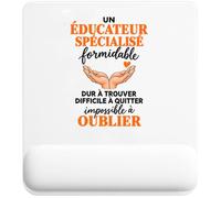 Tapis de Souris Éducateur Spécialisé Formidable | Tapis Ergonomique 22 × 18 cm Repose-Poignet Mousse | Bureau Télétravail Études | Idée Cadeau Travailleur Social Collègue Noël