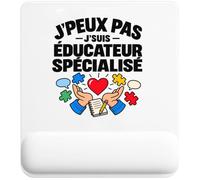 Tapis de Souris Éducateur Spécialisé J'peux Pas | Tapis Ergonomique 22 × 18 cm Repose-Poignet Mousse | Bureau Télétravail Études | Idée Cadeau Travailleur Social Collègue Noël