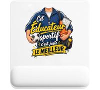 Tapis de Souris Educateur Sportif C'est Juste Le Meilleur Métier | Tapis Ergonomique 22 × 18 cm Repose-Poignet en Mousse | Bureau Télétravail Études | Cadeau Homme Femme Anniversaire Noël