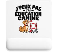 Tapis de Souris Éducation Canine J'peux Pas | Tapis Ergonomique 22 × 18 cm Repose-Poignet Mousse | Bureau Télétravail Études | Idée Cadeau Éducateur Canin Éducatrice Canine Collègue Noël