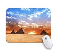 Tapis De Souris Egypte Egypte Pyramide Bâtiments Historiques Panorama Coucher De Soleil Monument Soleil Tapis Souris Lavable Tapis De Souris Antidérapant, pour Jeux, Ordinateur, 25 x 30cm