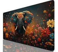Tapis de Souris Éléphant 800x300x3mm sous Main Bureau avec Base Anti-Dérapage, Animal Tapis de Souris Gamer Imperméable, Accessoire Bureau Antidérapant Surface Mouse Pad pour PC Ordinateur Y8-865