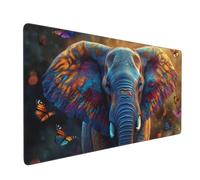 Tapis de Souris Éléphant Tapis de Souris Gamer xxl 800x300x3mm Mouse Pad Papillon, Bords Surpiqués, Base en Caoutchouc Imperméable et Antidérapante, Améliore la Précision et la Vitesse,PC Bureau D-802