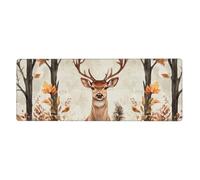 Tapis de souris Elk Are In The Woods avec base en caoutchouc antidérapant étendue avec bords cousus, grand tapis de souris pour jeux vidéo, ordinateur de bureau 30 x 80 cm