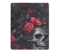 Tapis De Souris Ember Roses Death Skull Head sous-Main Durable Mousepad Résistant Aux Eclaboussures Tapis Souris pour Gaming Jeu Ordinateur Portable L