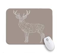 Tapis De Souris Emblème De Marque De Badge Animal Abstrait Polygonal De Cerf en Origami Bureau Tapis Souris Lavable Tapis De Souris Antidérapant, pour Ordinateur, 25 x 30cm