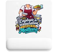 Tapis de Souris Employee de Restauration C'est Juste la Meilleure Métier | Tapis Ergonomique 22 × 18 cm Repose-Poignet en Mousse | Bureau Télétravail Études | Cadeau Homme Femme Anniversaire Noël