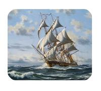 Tapis de Souris en Caoutchouc antidérapant Motif Bateau Pirate Nautique Vintage