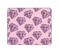 Tapis de souris en caoutchouc antidérapant pour ordinateur, ordinateur portable, bureau - Motif diamant rose - Avec bords cousus - Fournitures de bureau et jeux vidéo