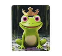 Tapis de souris en caoutchouc avec imprimé grenouille en forme de couronne - Tapis de souris antidérapant pour ordinateur portable, bureau