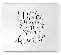 Tapis De Souris en Disant Une Typographie Manuscrite sur Un Fond Uni, La Gentillesse Est Encouragée Tapis De Souris Carré Personnalisé Tapis Souris, pour Ordinateur, Ordinateur Portable, 25x30cm