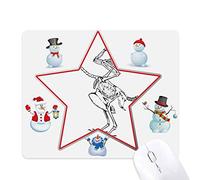 Tapis de souris en forme d'autruche squelette de Noël bonhomme de neige famille étoile