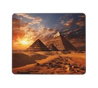 Tapis de souris en forme de pyramides égyptiennes avec bords cousus, tapis de souris confortable avec base en caoutchouc antidérapant, lavable, accessoires de bureau pour ordinateur portable, bureau