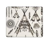 Tapis de souris en forme de tente tipi avec bord cousu, tapis de souris personnalisé texturé de qualité supérieure avec base en caoutchouc antidérapant, tapis de souris de jeu imperméable pour