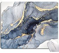 Tapis de souris en marbre - Base en caoutchouc antidérapante pour ordinateur portable de bureau, 24,1 x 20,1 x 0,3 cm (marbre doré)