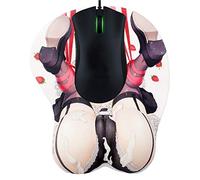 Tapis de souris en silicone de dessin animé, tapis de souris de jeu, cosplay créatif, tapis de souris ergonomique avec support de poignet (motif aléatoire)