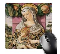 Tapis De Souris, Enfant De Carlo Crivelli Bords Cousus Mousepad Moderne Tapis De Souris De Jeu pour Pc Claviers Bureau 25X30cm