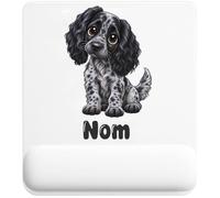 Tapis de Souris Épagneul Bleu de Picardie : Chibi | Tapis Ergonomique 22 × 18 cm Repose-Poignet en Mousse | Bureau Télétravail Études | Cadeau Propriétaire Chien Homme Femme Anniversaire Noël