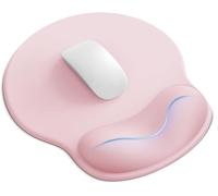 Tapis de souris ergonomique avec coussin en gel, tapis de souris avec repose-main, tapis de souris antidérapant avec coussin pour le poignet, tapis de souris durable et lavable (Rose)