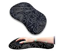 Tapis de souris ergonomique avec repose-poignet, design massant, pour soulager les douleurs du canal carpien, mousse à mémoire de forme, antidérapant, massage incliné (contour topographique)