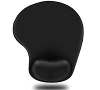 Tapis de souris ergonomique avec repose-poignet en gel confortable et tissu lycra, base antidérapante en polyuréthane pour une saisie facile et soulagement de la douleur, durable et lavable, noir