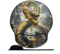 Tapis de Souris Ergonomique avec Repose-Poignet en Gel et Tissu Lycra,Dragon Chinois pour Ordinateur, Ordinateur Portable, PC, Maison, Bureau et Voyage