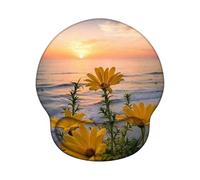 Tapis de Souris Ergonomique avec Repose Poignet en Gel Silicone, Revêtement Ultra-Doux en Soie de Lait, Base en PU Antidérapante, Tapis Souris pour Ordinateur, PC, Laptop - Coucher De Soleil Z-O203