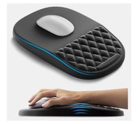 Tapis de souris ergonomique avec repose-poignet en gel, tapis de souris 2 en 1 en mousse à mémoire de forme avec picots de massage et base a