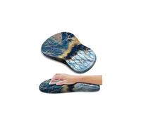Tapis de souris ergonomique avec repose-poignet en mousse à mémoire de forme et base antidérapante en PU pour un confort optimal - Motif marbre