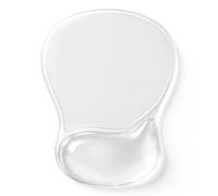 Tapis de Souris Ergonomique avec Repose-Poignet, Mouse Pad Antidérapant en Caoutchouc avec Support de Poignet Confortable, Soulage Les Douleurs du Carpal, Gaming et Voyage (Blanc Transparent)