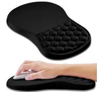 Tapis de souris ergonomique avec repose-poignet, tapis de souris en mousse à mémoire de forme avec base antidérapante, noir