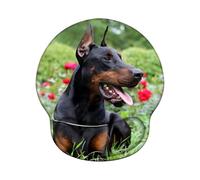 Tapis de Souris Ergonomique avec Support de Poignet en Gel et Base PU en Silicone, Durable Mouse Pad et Lavable, Tapis Souris Gaming pour Bureau, Fournitures Scolaires, PC - Chien Z-O90