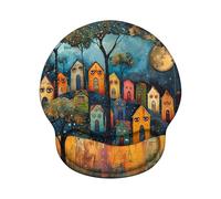 Tapis de Souris Ergonomique avec Support de Poignet en Gel et Base PU en Silicone, Durable Mouse Pad et Lavable, Tapis Souris Gaming pour Bureau, Fournitures Scolaires, PC - Abstrait Z-O44