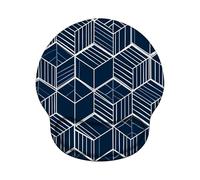 Tapis de Souris Ergonomique avec Support de Poignet en Gel et Base PU en Silicone, Durable Mouse Pad et Lavable, Tapis Souris Gaming pour Bureau, Fournitures Scolaires, PC - Géométrie Z-O158