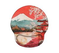 Tapis de Souris Ergonomique avec Support de Poignet en Gel et Base PU en Silicone, Durable Mouse Pad et Lavable, Tapis Souris Gaming pour Bureau, Fournitures Scolaires, PC - Rouge Z-O108