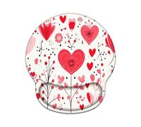 Tapis de Souris Ergonomique avec Support de Poignet en Gel et Base PU en Silicone, Durable Mouse Pad et Lavable, Tapis Souris Gaming pour Bureau, Fournitures Scolaires, PC - Rouge Z-O108