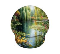 Tapis de Souris Ergonomique avec Support de Poignet en Gel et Base PU en Silicone, Durable Mouse Pad et Lavable, Tapis Souris Gaming pour Bureau, Fournitures Scolaires, PC - Lac Z-O110