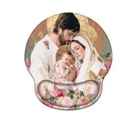 Tapis de Souris Ergonomique avec Support de Poignet en Gel et Base PU en Silicone, Durable Mouse Pad et Lavable, Tapis Souris Gaming pour Bureau, Fournitures Scolaires, PC - Fleur Z-O132