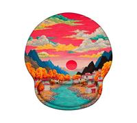 Tapis de Souris Ergonomique avec Support de Poignet en Gel et Base PU en Silicone, Durable Mouse Pad et Lavable, Tapis Souris Gaming pour Bureau, Fournitures Scolaires, PC - Couleur Z-O24