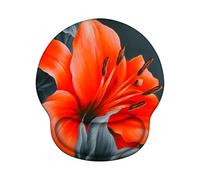 Tapis de Souris Ergonomique avec Support de Poignet en Gel et Base PU en Silicone, Durable Mouse Pad et Lavable, Tapis Souris Gaming pour Bureau, Fournitures Scolaires, PC - Fleur Z-O120