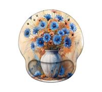 Tapis de Souris Ergonomique avec Support de Poignet en Gel et Base PU en Silicone, Durable Mouse Pad et Lavable, Tapis Souris Gaming pour Bureau, Fournitures Scolaires, PC - Fleur Z-O122