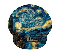 Tapis de Souris Ergonomique avec Support de Poignet - Lisse pour Haute Précision, Design sans Couture, Base Antidérapant pour Home Office, Travail & Gaming, Abstrait & Ciel étoilé (226x251mm) WT#28