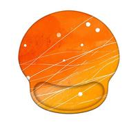 Tapis de Souris Ergonomique avec Support de Poignet - Lisse pour Haute Précision, Design sans Couture, Base Antidérapant pour Home Office, Travail & Gaming, Orange & Doubler (226x251mm) WT#2010