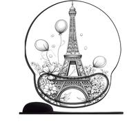 Tapis de Souris Ergonomique avec Support en Gel Tour Eiffel pour Repose-Poignet soulagement de la Douleur avec Base en polyuréthane antidérapant