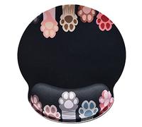 Tapis de Souris Ergonomique avec Support en Mousse à mémoire de Forme, Base en Caoutchouc antidérapant, pour Ordinateur Portable, Jeu et Bureau, Patte de Chat